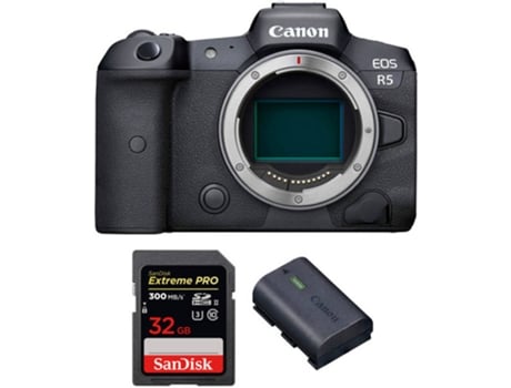 Kit Cámara Mirrorless y Accesorios CANON EOS R5 (45 MP - Sensor: Full Frame - ISO: 100 a 51200)