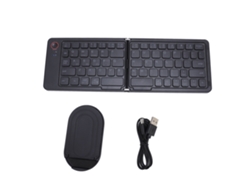 Teclado Bluetooth plegable de 67 teclas, recargable, delgado, universal, inalámbrico para teléfono, tableta y portátil (negro).