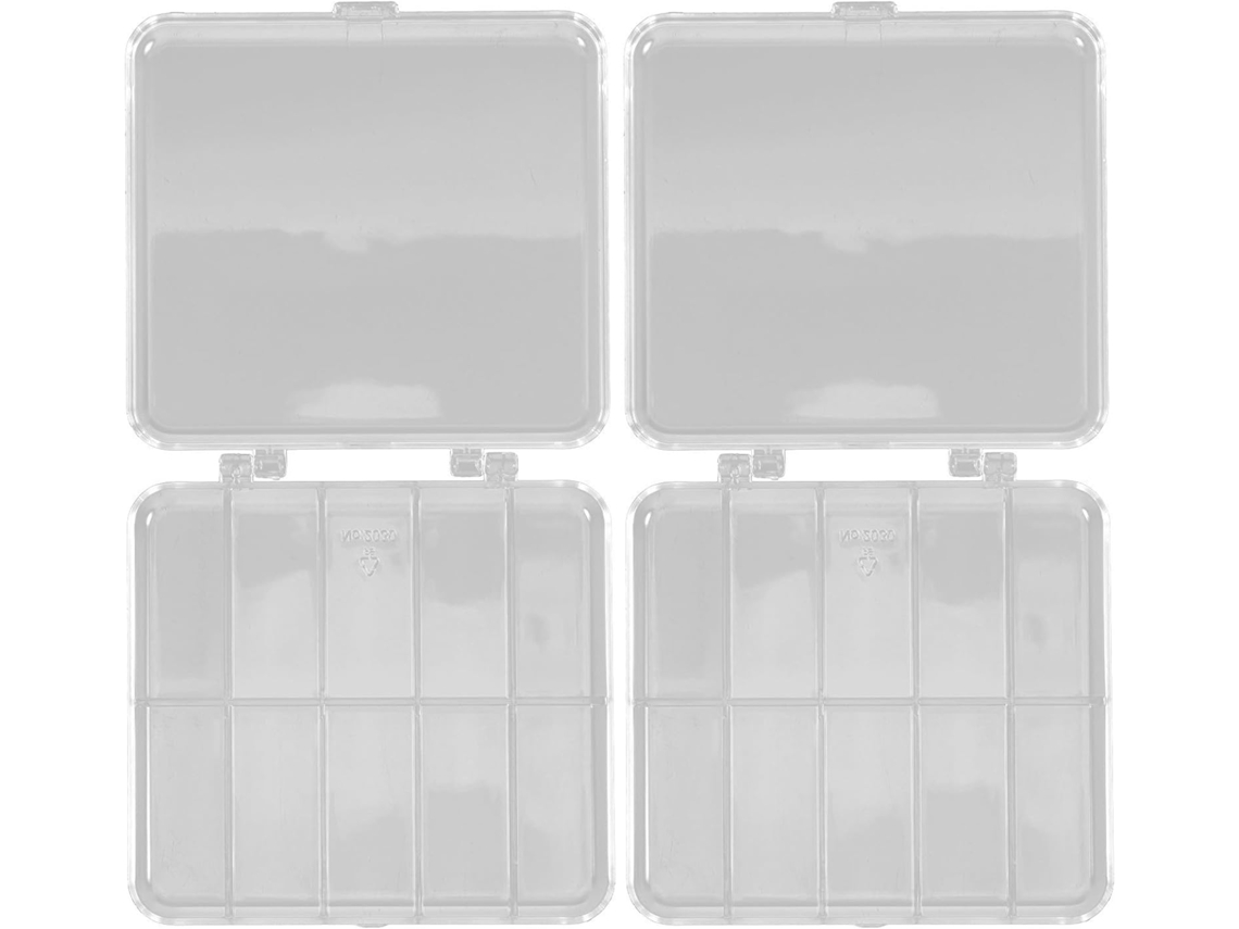 Cajas Almacenamiento Cuadradas Plástico Transparencia Juego 2 8 Compartimentos Organizador Tornillos