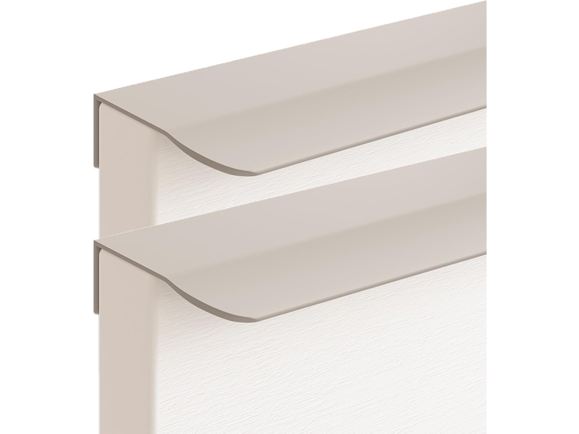 Tiradores Para Armarios Con Borde Biselado Ocultos De Aleación Aluminio Cocina Gris Cachemir 2 Piezas