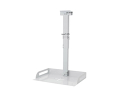 Soporte para proyector, altura ajustable, instalación segura, blanco.