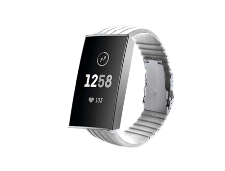 Correa Silicona Stripe Adaptable Fitbit by Google Charge 3 Blanco
