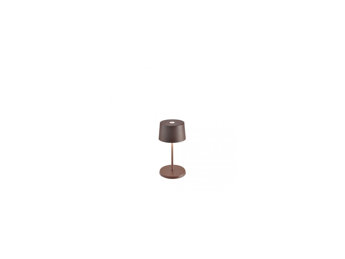 Lámpara de mesa LED Olivia pro mini corten, recargable y regulable ZAFFERANO
