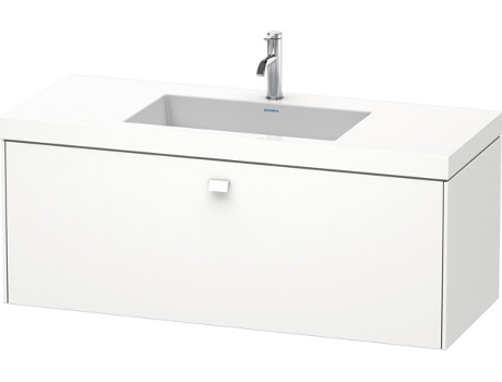 Lavamanos DURAVIT Brioso c-bonded con base mural 120,0x48,0 cm 1 cajón sin rebosadero con banco para grifos 1 agujero para grifos