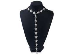 Collar largo en forma de Y con estrella de diamantes de imitación y cristales, ideal para la playa en verano.