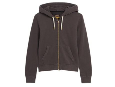 Sudadera con Capucha de Mujer SUPERDRY Cremallera Efecto Tatuaje Negro (M)