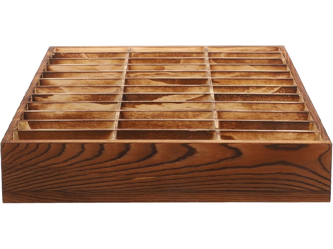Caja De Madera Maciza Para Teléfono Con Ranuras Para Escritorio, Organizador De Teléfono Móvil