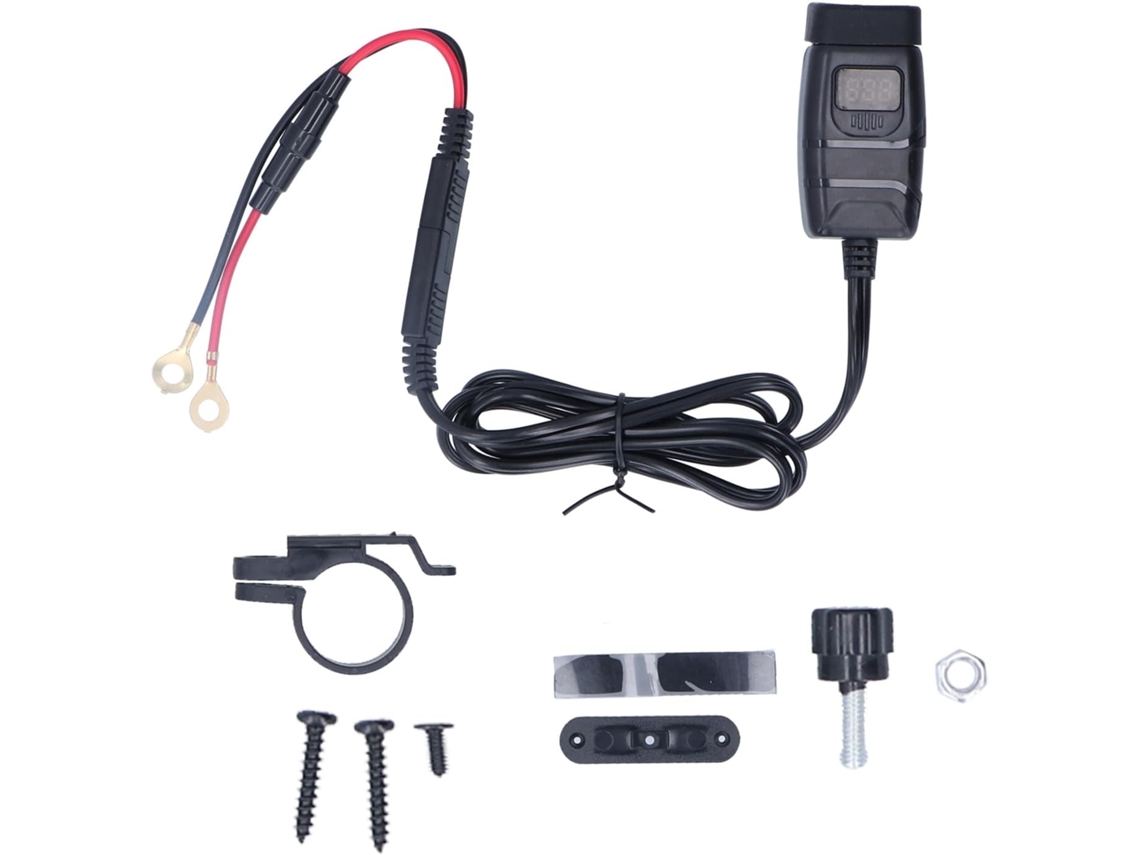 Cargador rápido USB doble e impermeable para motocicletas, con voltímetro Qc3 0. SFUSHOS