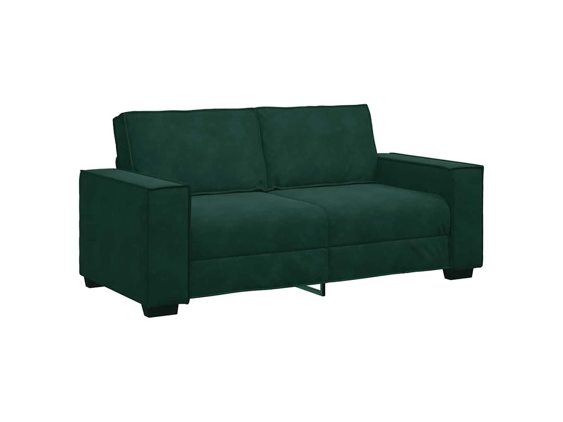 Sofá de dos plazas, verde oscuro, 180x78x84 cm, en terciopelo, MAISON EXCLUSIVE