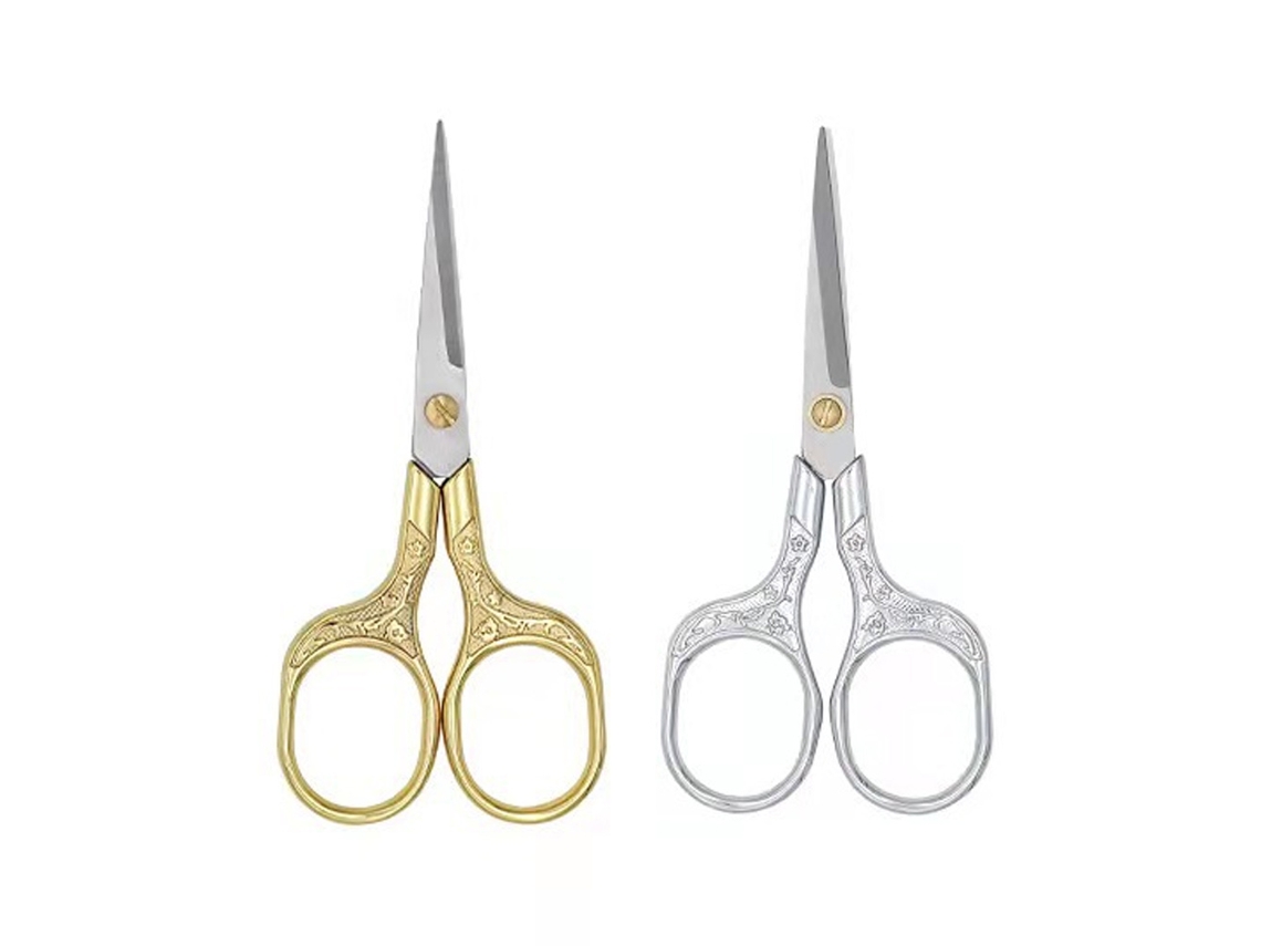 Tijeras de precisión Vintage pequeñas, 2 uds., para recortar el cabello, Barba, para bordado, manualidades y uso diario JEDBESETZT