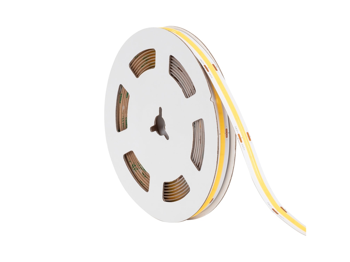 Tira Led 24v Cob 480 Led/m 5m 15w/m 1500lm/m High Lumen Ancho 10mm Corte 5cm Ip20 Cri90 2700k Branco Quente