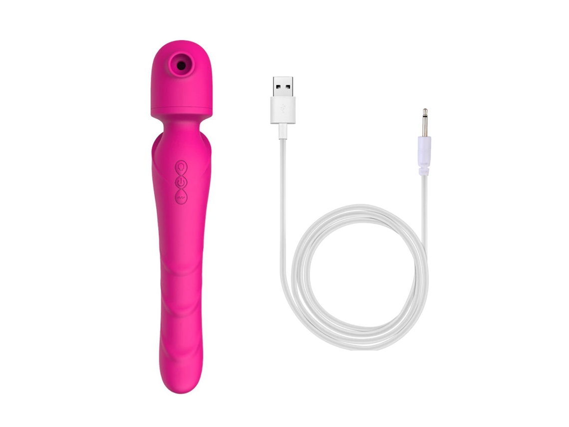 Vibrador De Masaje De Succin 3 En 1 Con 10 Modos Para Mujeres (rosa Roja)