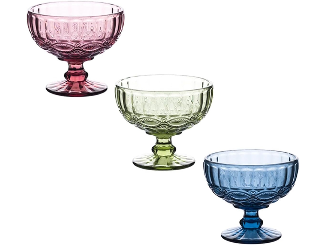 Juego 3 Vasos Para Postres, Cuencos Decorativos