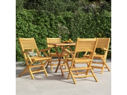 Pack 4 Uds Sillas De Jardín | Silla De Exterior | Sillon Jardín Plegables Madera Maciza Teca 55x62x90 Cm Wsd58149