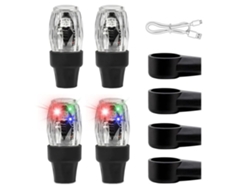 Palo de Selfie Tie Valve Led Luzes Roda Coloridas Luz Flash Dágua Tampas Válvula Pneu Sensores YEMAESRE Negro