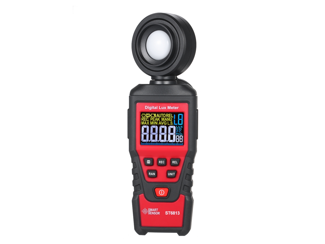 Medidor De Iluminancia Digital St6813 Con Sonda Giratoria De 180° Y Bolsa Para Plantas.