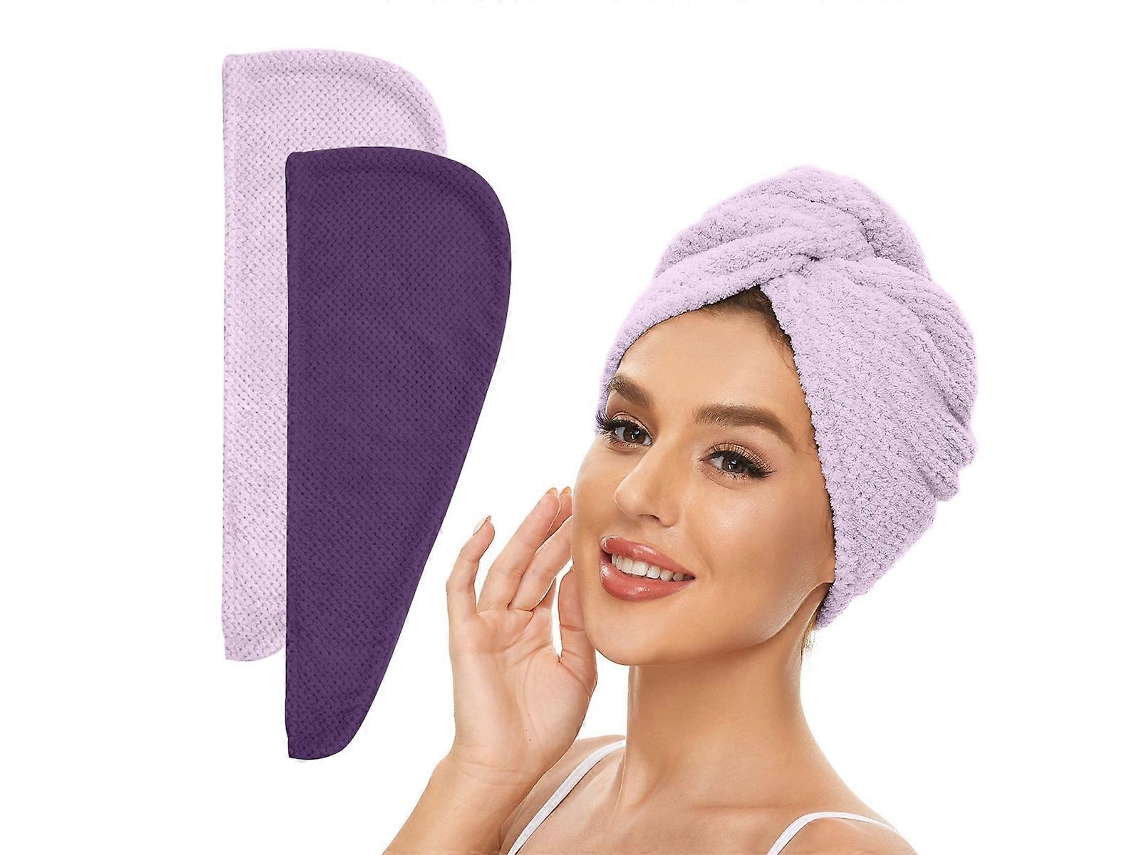 Toalla de algodón superabsorbente de secado rápido con cierre de botón, ideal para mujeres con cabello largo. Rosewell