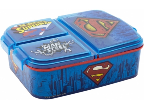 Lonchera SUPERMAN (Azul - Plástico - 6 x 18 x 13 cm)