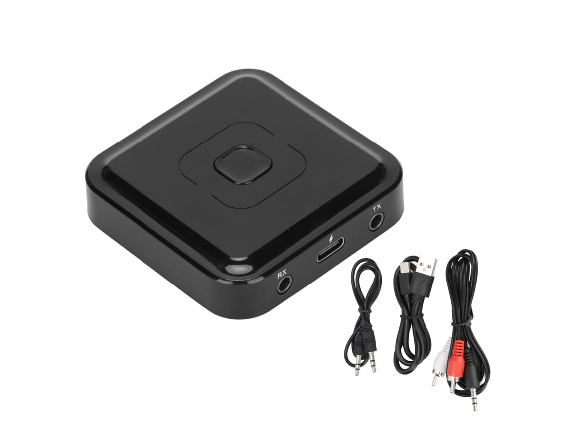 Adaptador De Áudio Sem Fio 2 Em 1 Transmissor Receptor Bluetooth 5.1 Estéreo Com Jack 3.5mm Aux Rca Para Carro Tv Fones De Ouvido