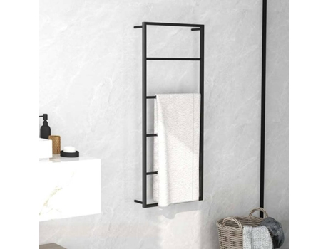 vidaXL Toallero de acero negro 45x10x115 cm