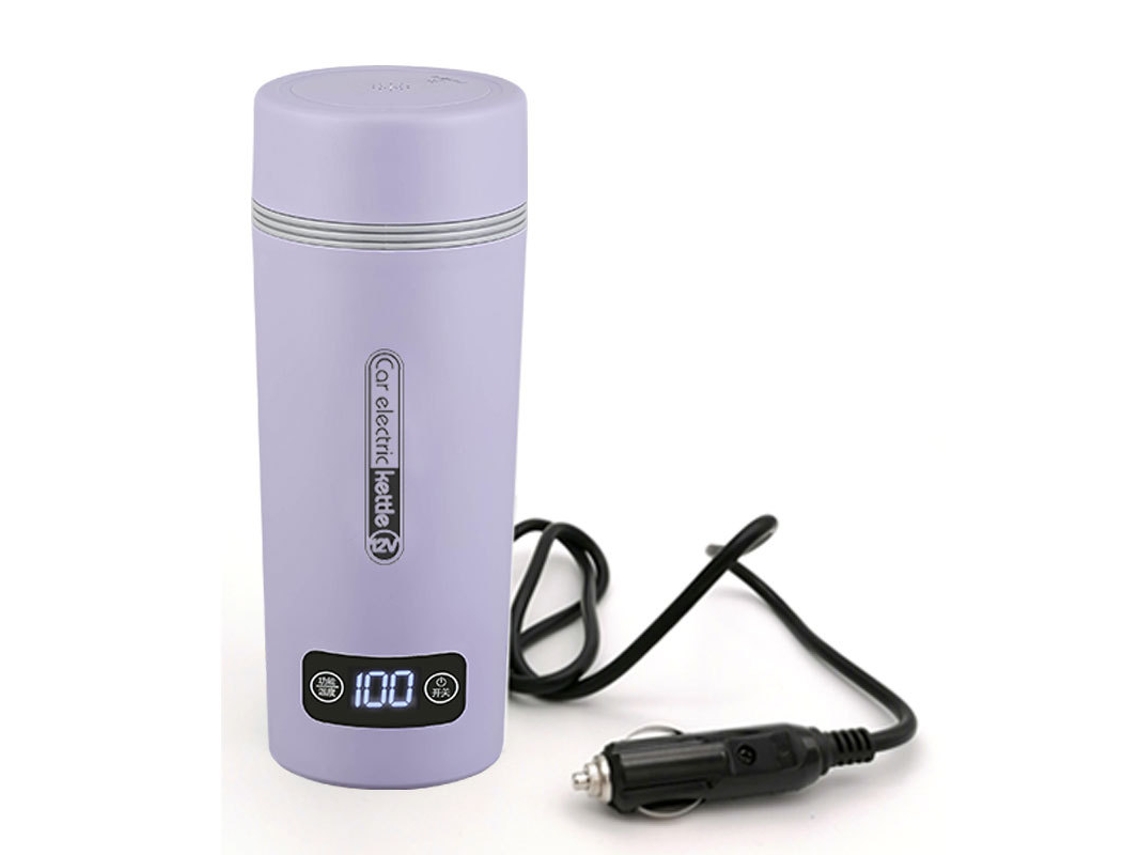 Hervidor eléctrico 3 en 1 EIFSON Notebook con apagado automático, 350 ml, 300 W, acero inoxidable 304, 12 V (morado)