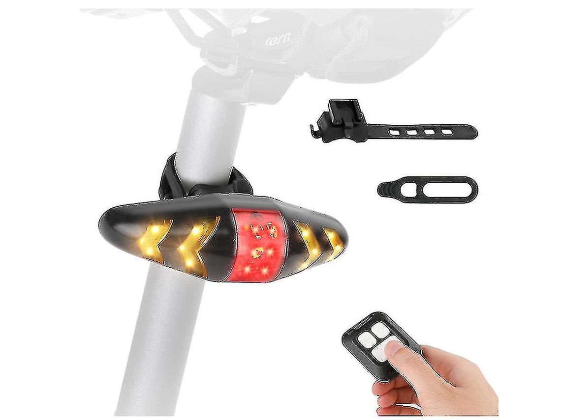 Luz Trasera Bicicleta 9modos Control Remoto Ipx8 Negro Yizhood