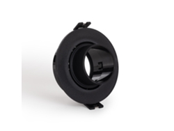 Marco de downlight circular inclinable de bajo UGR para lámpara LED GU10/GU5.3, corte Ø75 mm, Suefix negro, Ledkia