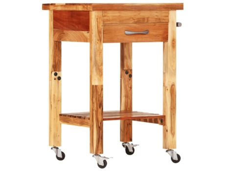 Carrito De Cocina VIDAXL Marrón Madera de acacia (55x55x89 cm)