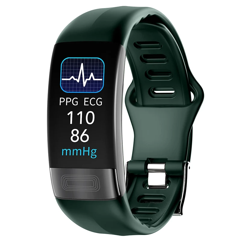(verde) Pulsera Inteligente De Fitness Para Hombre Con Ecg, Ppg Y Medición De Saturación De Oxígeno En Sangre