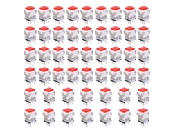 50 Unidades De Botones De Reinicio De 6 Pines Con Precisión Y Estabilidad, 12 V, Color Rojo.