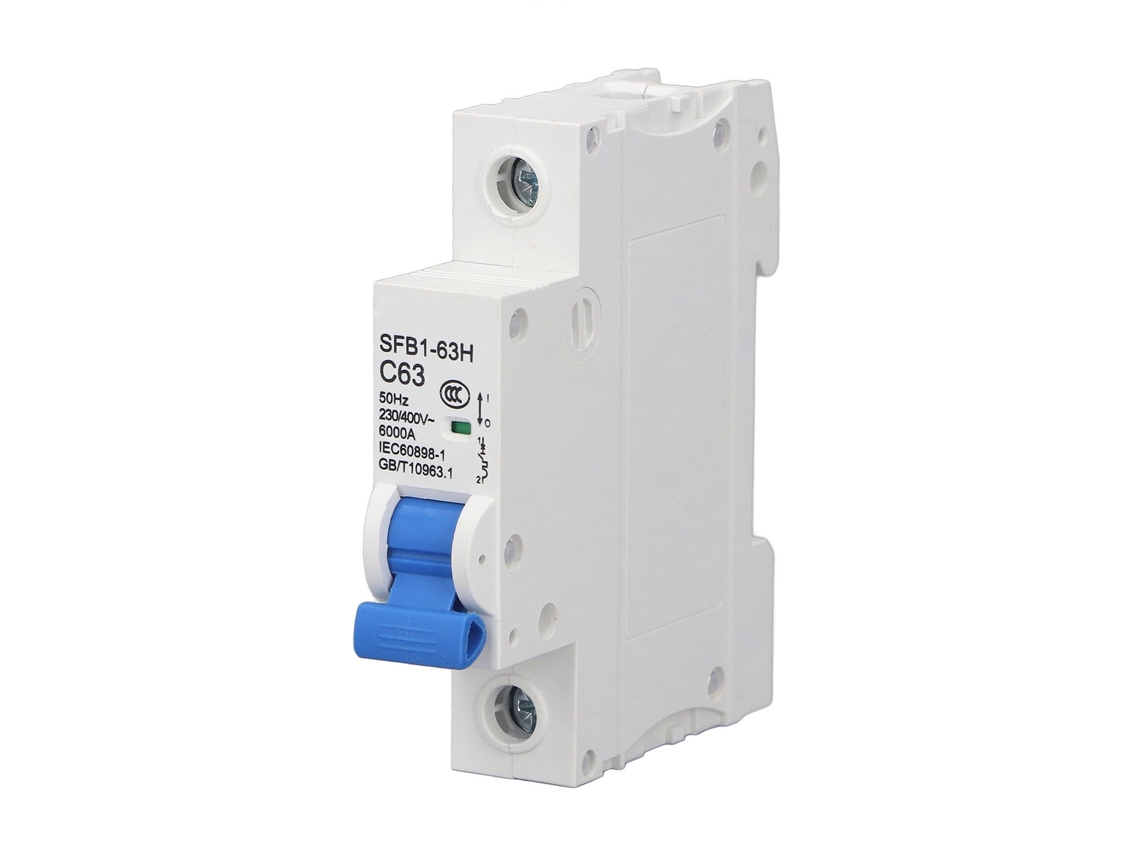 Disyuntor Miniatura Monofásico Ac230 400v Con Interruptor Neumático, Protección Contra Sobrecargas Y Capacidad De Ruptura De 6 Ka.