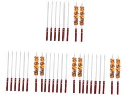 Piezas Pinchos Pour Barbacoa En Acier Inoxydable Bâtons De Viande À Griller Rôtir