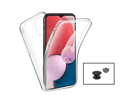 3x1 360° Impact Protection Case Kit + 1 GripHolder + 1 GripHolder Negro para Samsung Galaxy A04s - Transparente/Negro