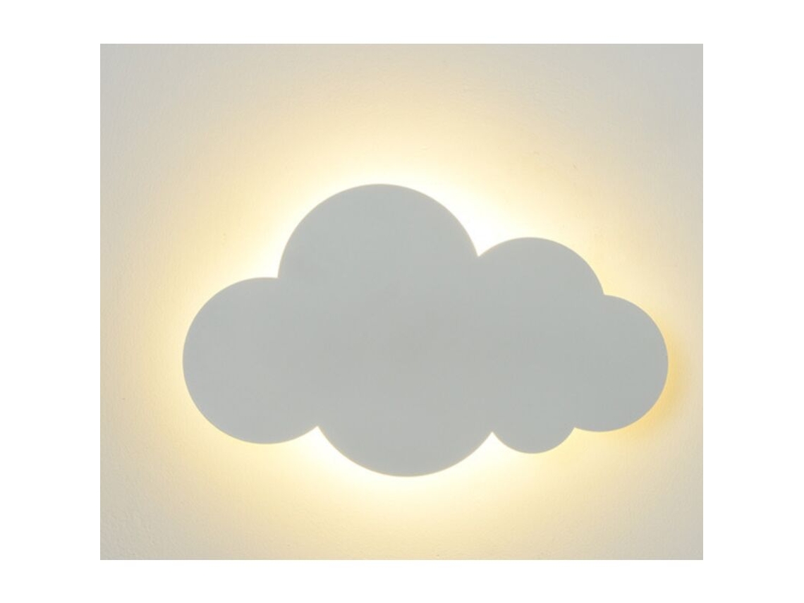 JILLIOPER Lámpara de Pared Nube Moderna Interior Lámpara de Acrílico con LED Integrado Habitación Infantil Luz Cálida Blanco 25x16cm