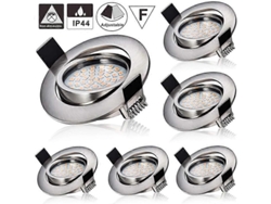 Rebe-foco Empotrado Led 6x 5w 3000k Blanco Cálido 230v 55mm, 24mm Profundidad, Aluminio Die-cast, Sin Parpadeo, 400lm