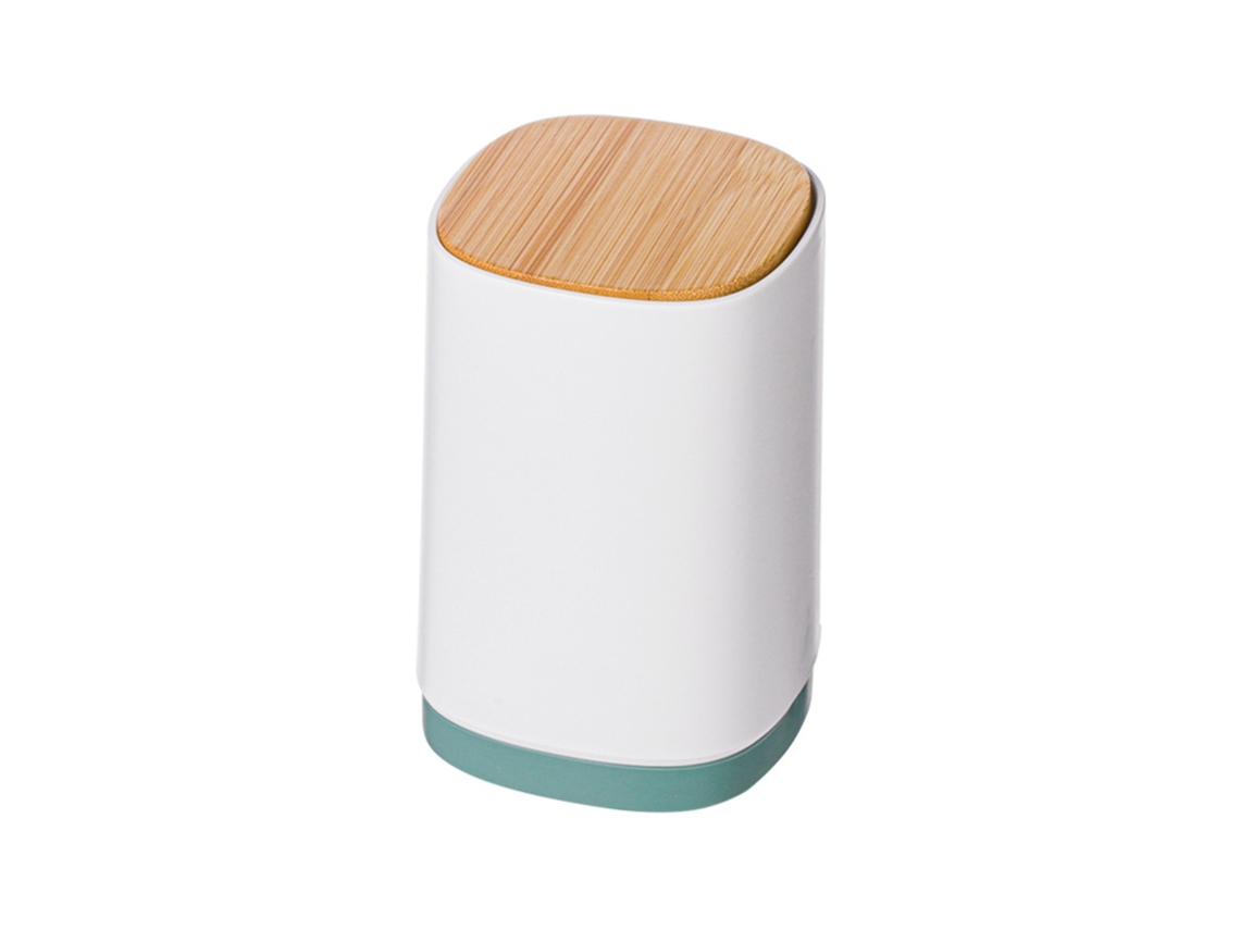 Porta Palillos Automático De Diseño Dividido Multiusos Para Cotton Swabs Hilo Dental Verde