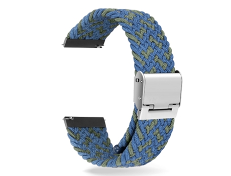 Correa de nailon ajustable estirable trenzado 22mm para Samsung Gear S3 Classic/Gear S3 Frontier/Gear S4 - azul/banda verde