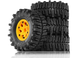 Juego De 4 Llantas De Goma Beadlock De 130 Mm (2,2 Pulgadas) Para Coches Rc Crawler 1/10.