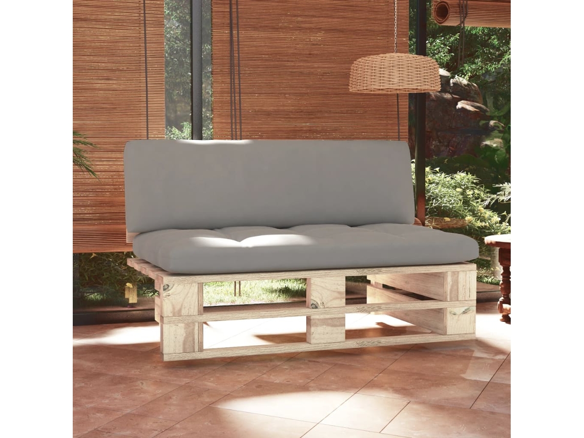 Sofá Central De Palets Para Jardín | Sofá De Exterior Madera Pino Impregnada Wsd718924