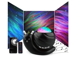 Proyector de estrellas, luz nocturna, aurora, galaxia, 4 en 1, caracol, para dormitorio infantil, con control remoto y altavoz musical. Bestvite