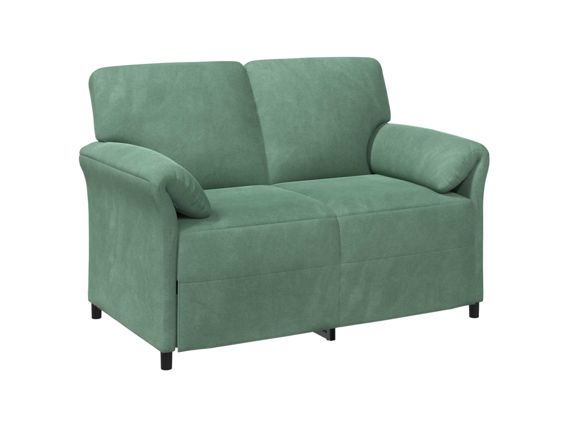 Sofá De 2 Plazas Verde Mar 138 X 83 X 95 Cm Terciopelo
