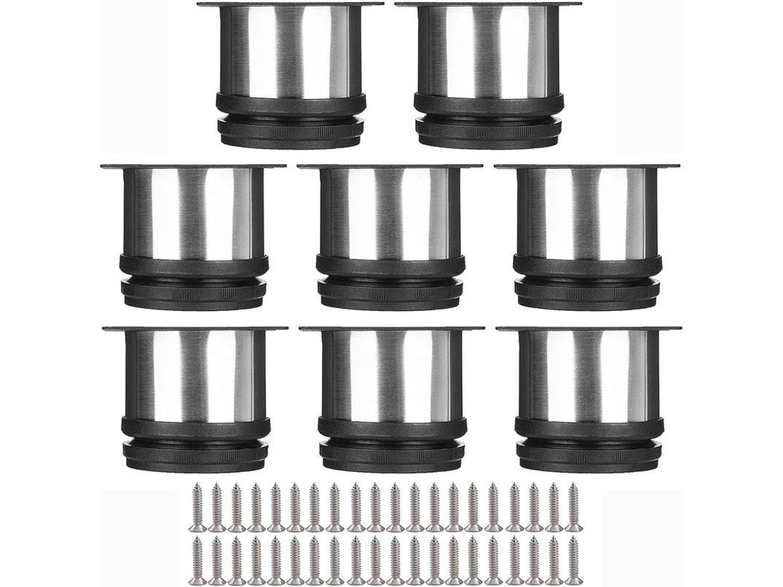 2026-patas De Mueble De Acero Inoxidable Redondas Ajustables, 8 Unidades, Ø50mm, Altura 50mm