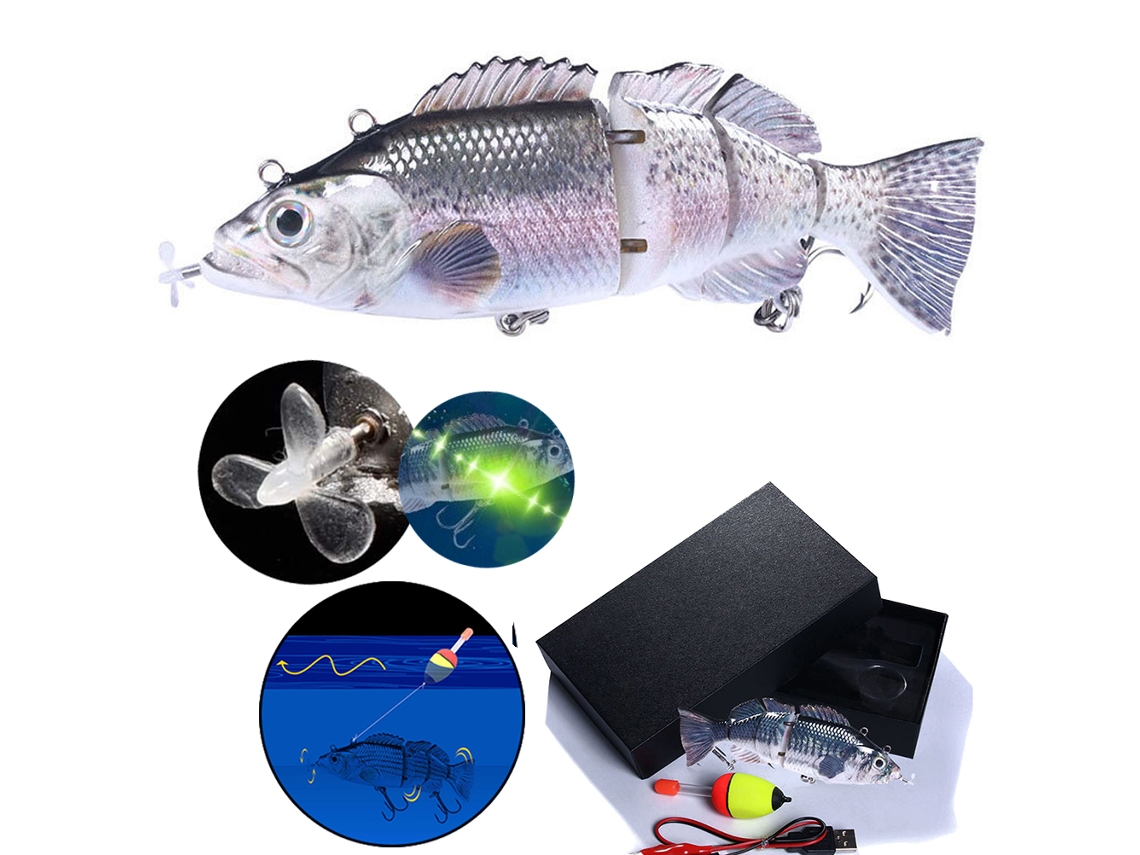 Señuelo De Pesca Robótico Eléctrico Con Segmentos Nadadores Carga Usb Bait De Nado