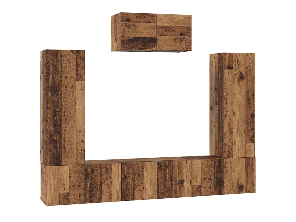 Maison Exclusive - Conjunto De Mueble De Tv 7 Pcs Madera Envejecida