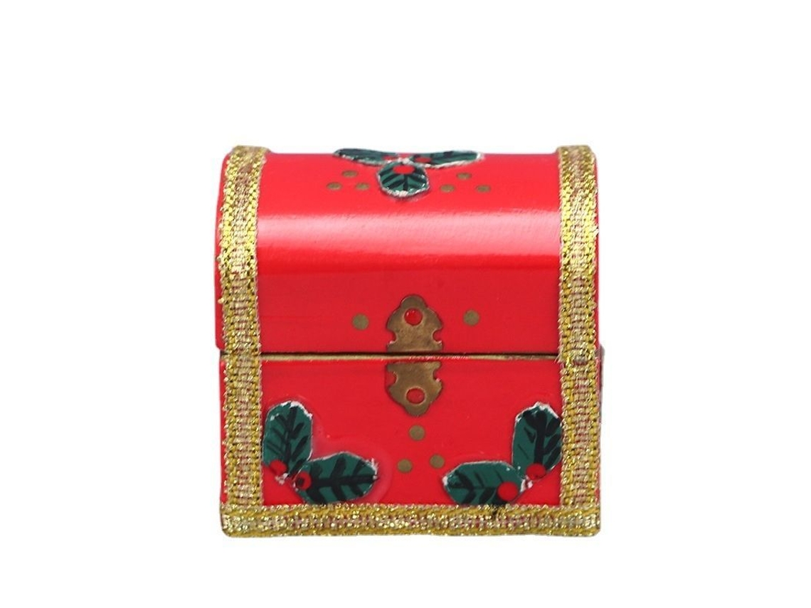 Decoración Navideña Para Casa De Muñecas: Trineo De Madera Con Accesorios Móviles. Caja Pequeña Para Miniaturas A Escala 1:12.