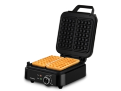 Máquina para hacer gofres compacta H.koenig, 2 placas de 8,5 x 14,5 cm, 1200 W, color negro