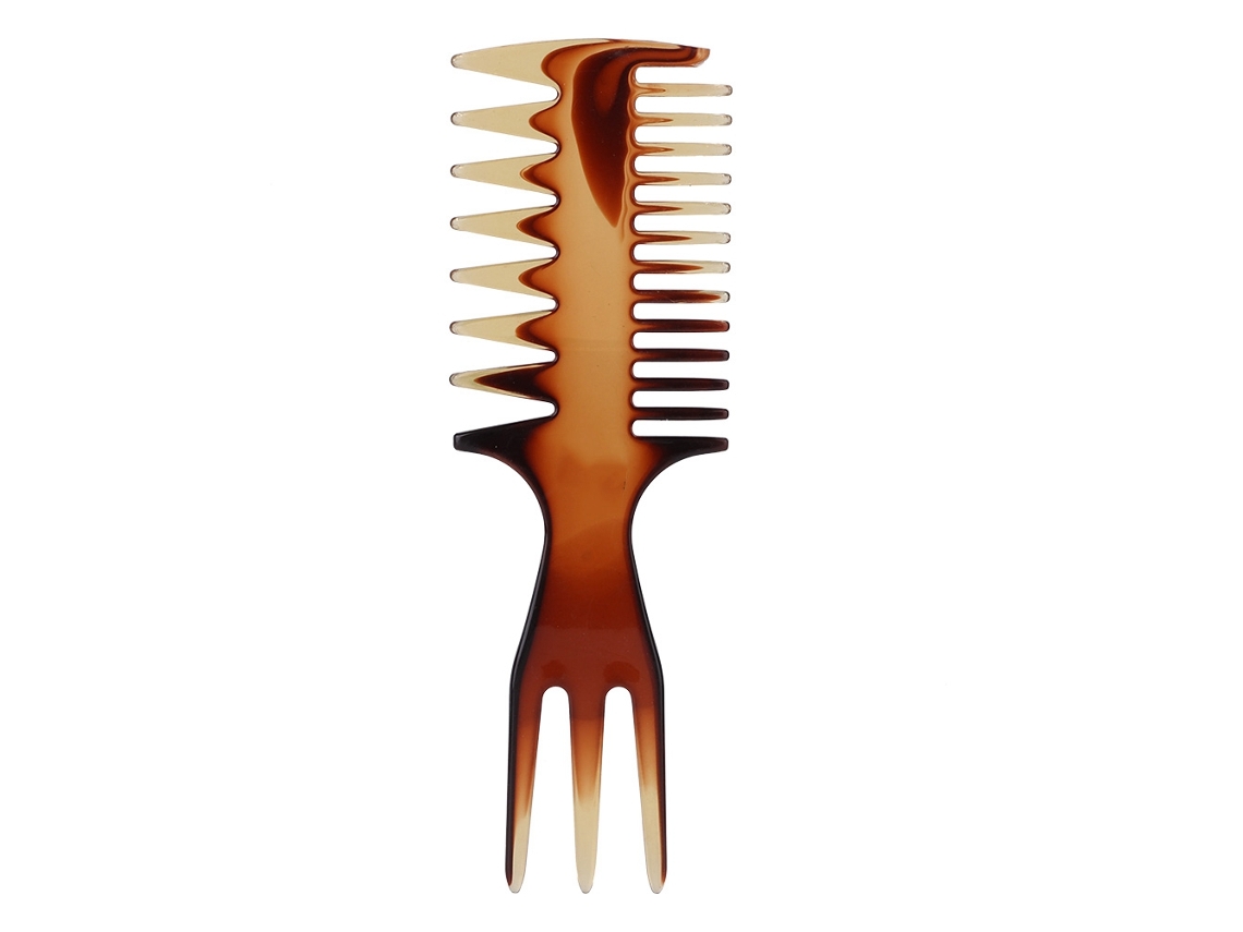Pente de resina antiestático com dentes largos, modelo 2026, para cabelos oleosos, estilo retrô, 4 unidades.