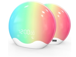 Reloj Despertador Con Simulación De Amanecer, Pantalla De Doble Cara, Función De Alarma, Luz Nocturna Inteligente.