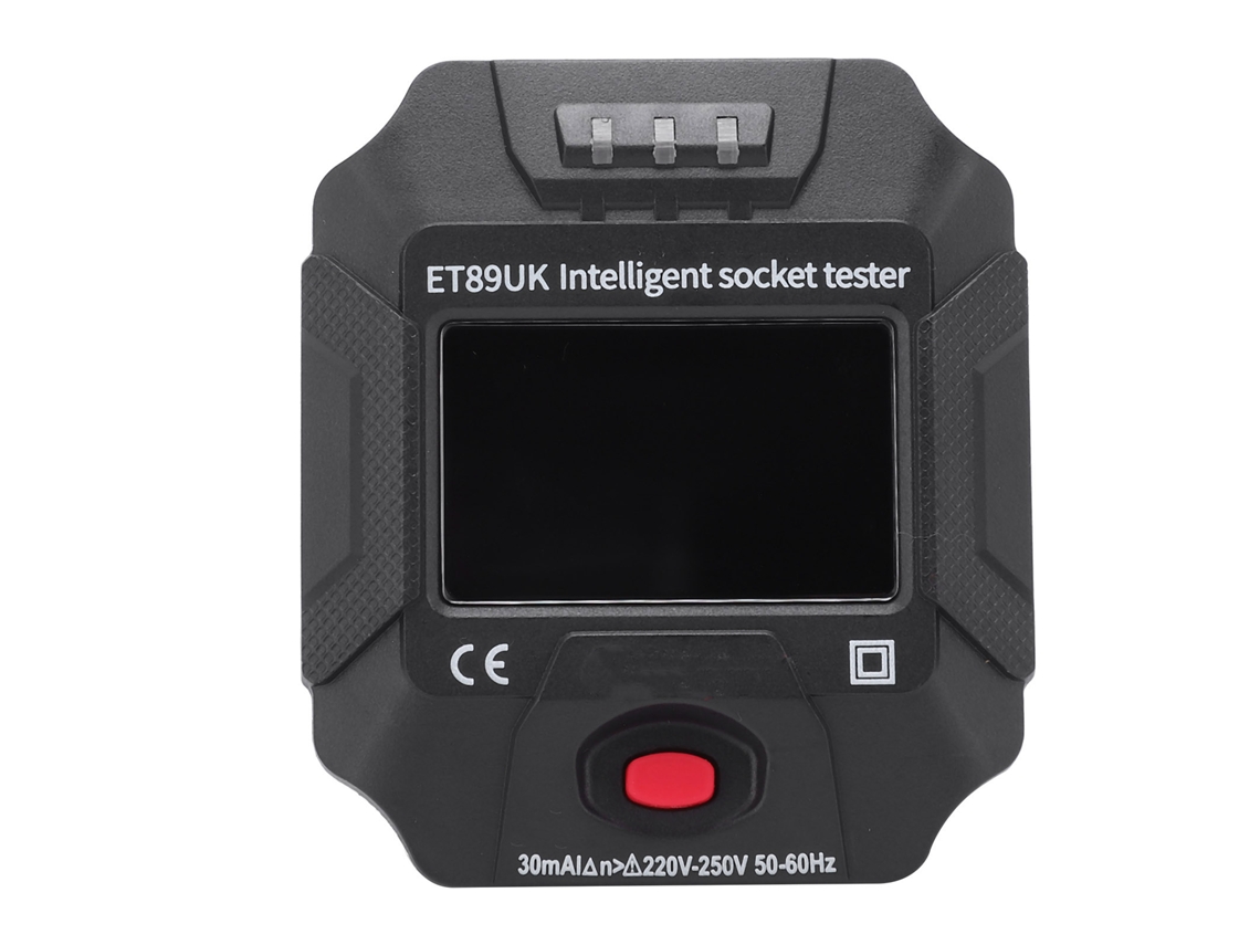 TRUYUETY Probador Inteligente de Enchufe ET89UK con Pantalla LCD Detección de Voltaje y Frecuencia AC 220V-250V