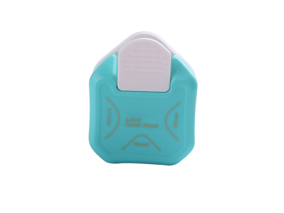 Perforadora de esquinas redondeadas 3 en 1 R4/r7/r10mm para tarjetas y papel.